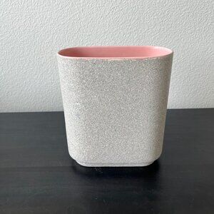 Shawnee Pink Speckled Pillow Vase 1026 // Vintage 1950s // Oval Shape
